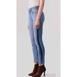 Agolde Jeans Womens 25 Toni Mid Rise Straight Leg Swerve Two Tone Racer Stripe